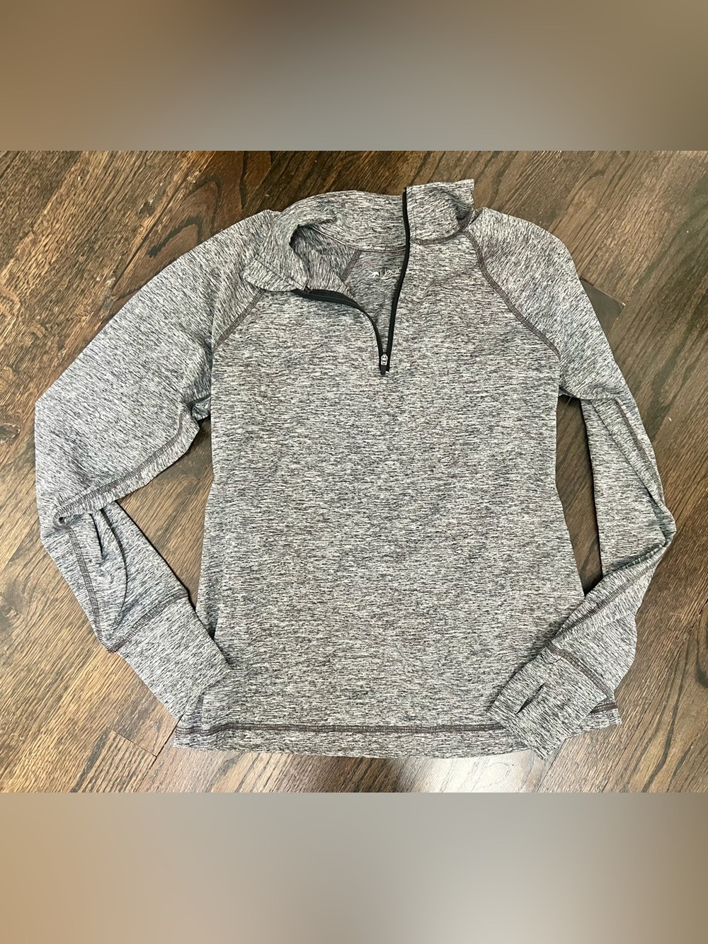 Ideology Space Dye Quarter Zip Pullover Small Gray Athletic Top